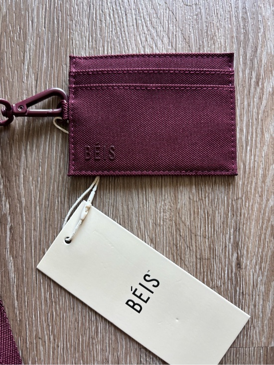 BEIS Handbags - BEIS Burgundy Card Holder with Matching Lanyard